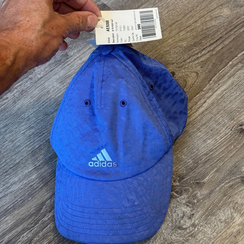 Adidas Womens Blue Leopard Print Golf Performance Hat AE5088 Adjustable NWT